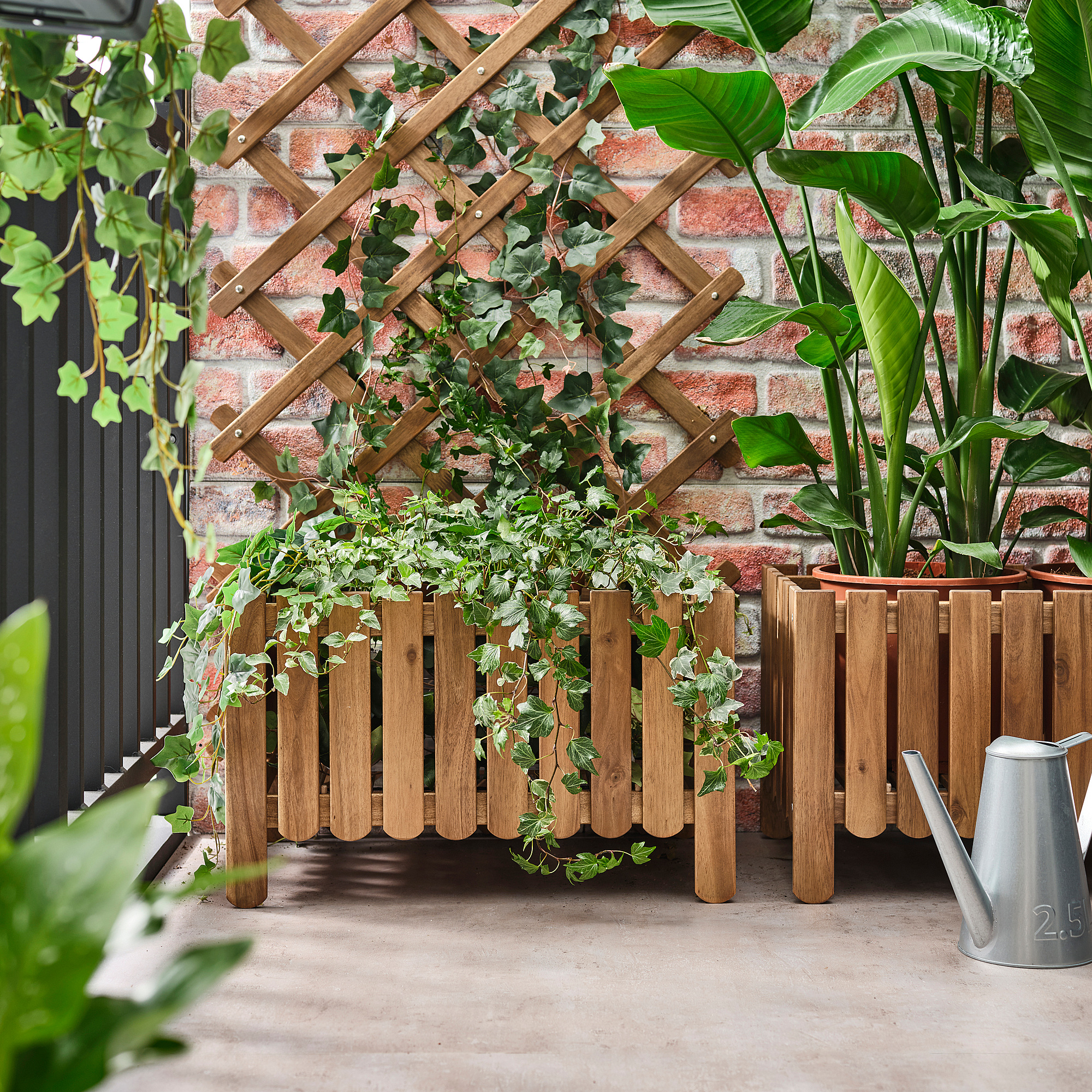ASKHOLMEN flower box w trellis, outdoor