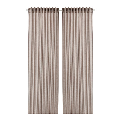 HANNALILL - curtains, 1 pair, light brown | IKEA Taiwan Online - PE801241_S4
