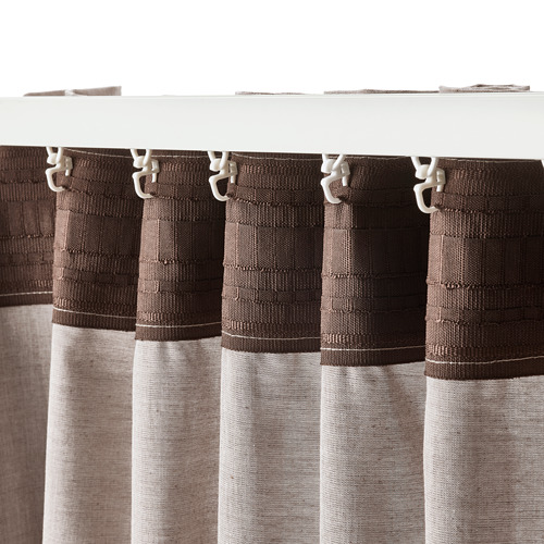 HANNALILL - curtains, 1 pair, light brown | IKEA Taiwan Online - PE801242_S4