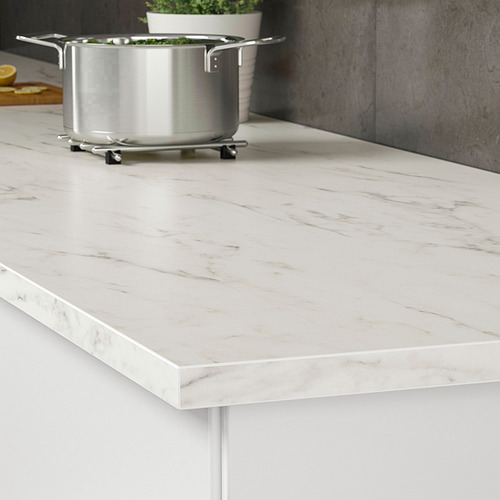 EKBACKEN - worktop, white marble effect/laminate | IKEA Taiwan Online - PE844561_S4