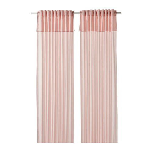 MOALISA - curtains, 1 pair, pale pink pink/with heading tape | IKEA Taiwan Online - PE801217_S4