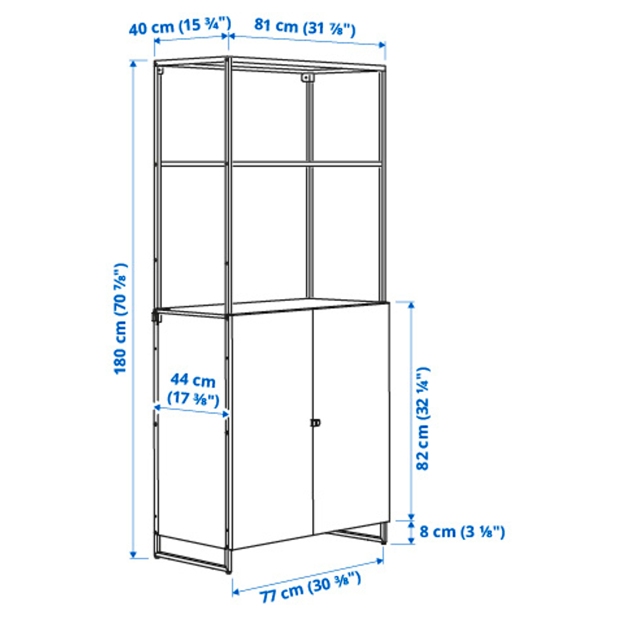 JOSTEIN shelving unit with doors