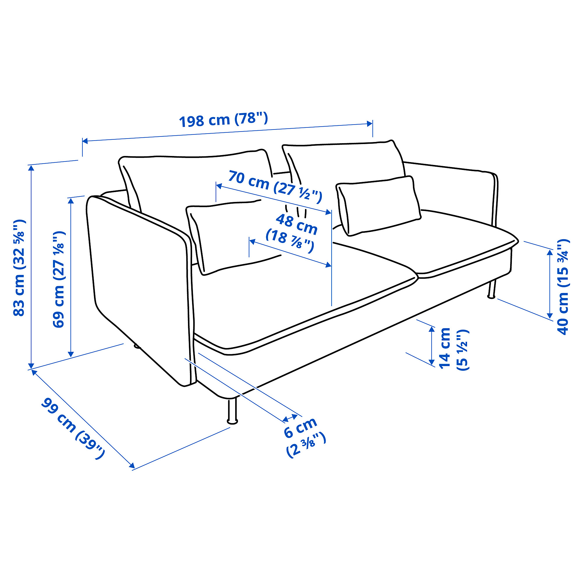 SÖDERHAMN 3-seat sofa