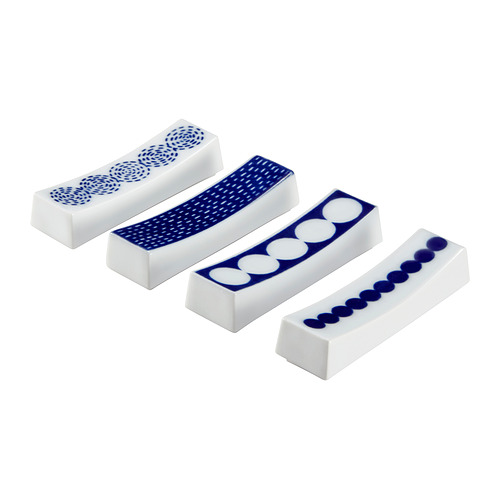 DOLKFISK - chopstick holder, set of 4, patterned/blue | IKEA Taiwan Online - PE990231_S4