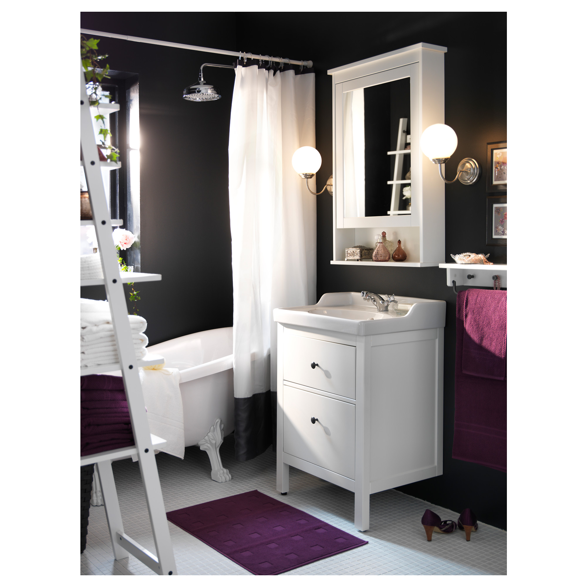 HEMNES/RUTSJÖN 洗臉盆櫃附抽屜/洗臉盆/水龍頭