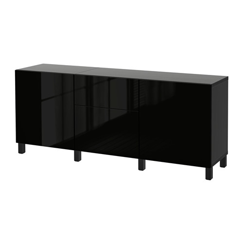 BESTÅ - storage combination with drawers, black-brown/Selsviken high-gloss/black | IKEA Taiwan Online - PE535211_S4