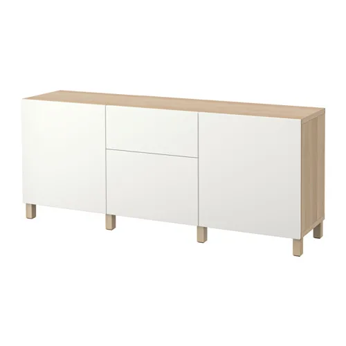BESTÅ - 收納組合附抽屜, 染白橡木紋/Lappviken 白色, 180x42x74 公分 | IKEA 線上購物 - PE535224_S4