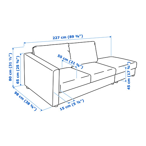 VIMLE - 三人座沙發, 含開放式座椅/Grann/Bomstad 黑色 | IKEA 線上購物 - PE746462_S4