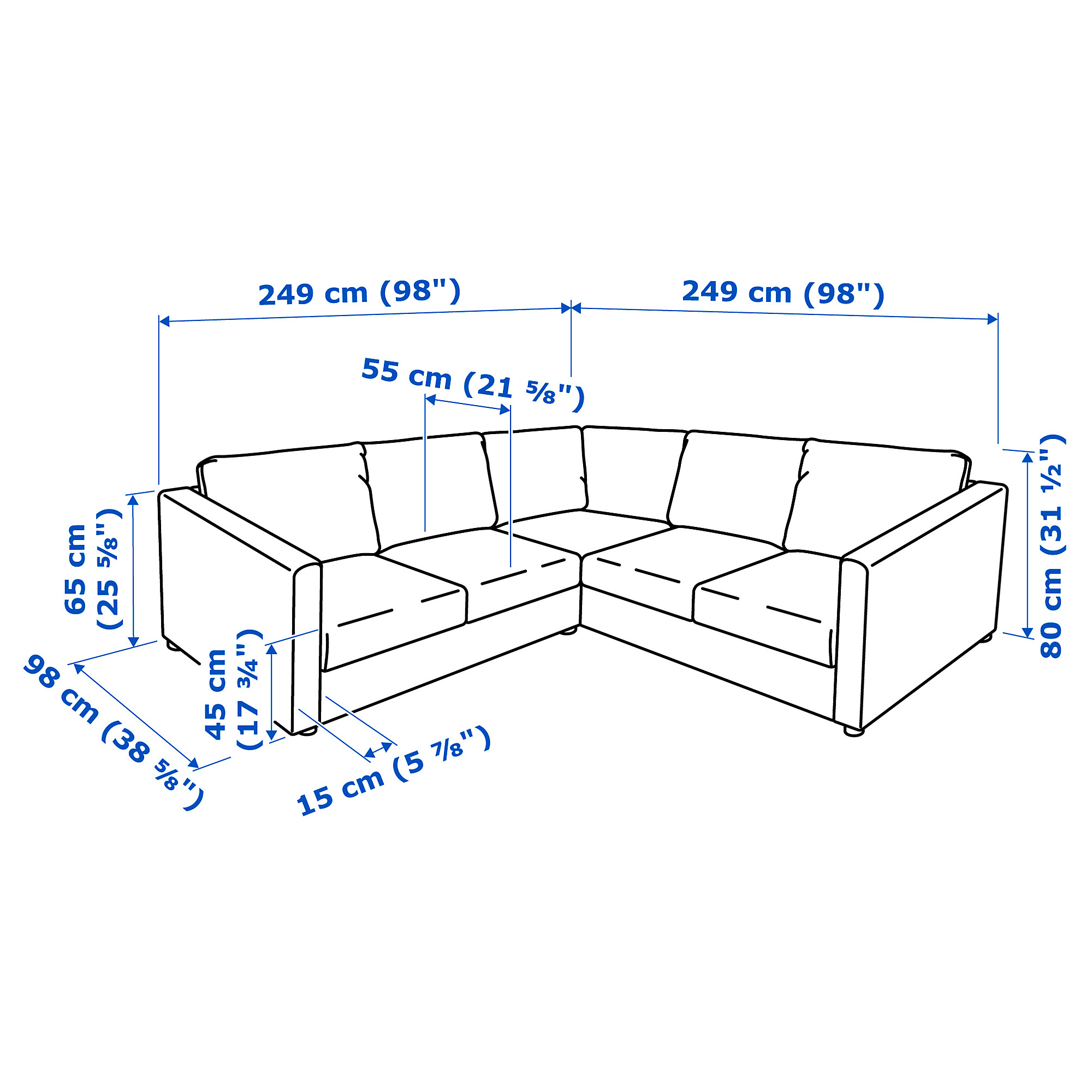 VIMLE corner sofa, 4-seat