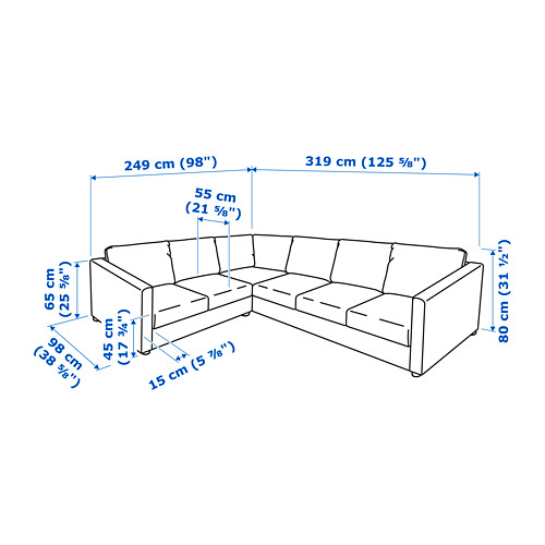 VIMLE corner sofa, 5-seat