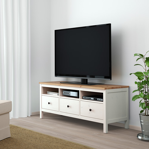 HEMNES - TV bench, white stain/light brown | IKEA Taiwan Online - PE671188_S4