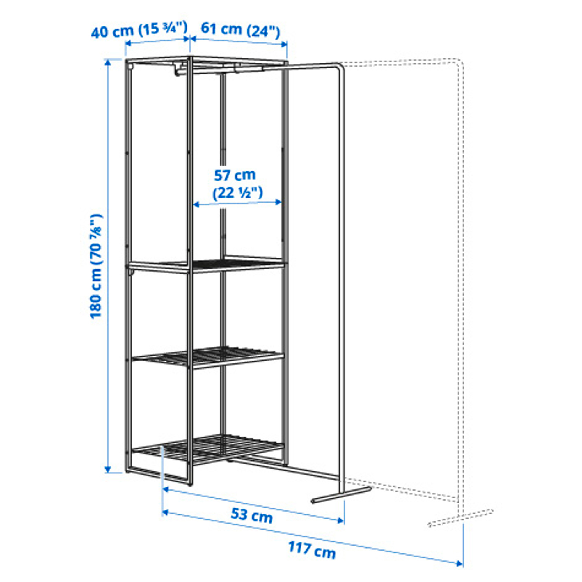 JOSTEIN shelving unit with drying rack