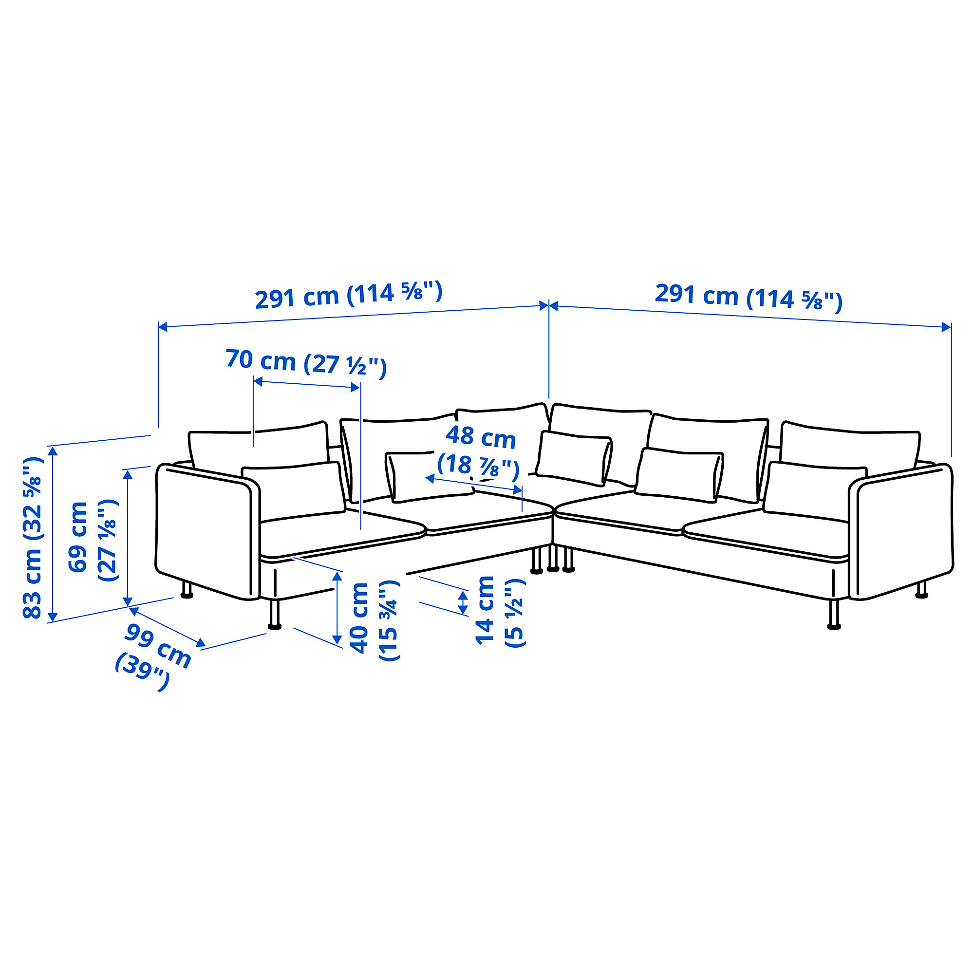 SÖDERHAMN corner sofa, 6-seat