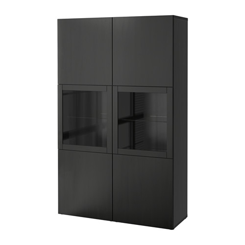 BESTÅ - storage combination w glass doors, Lappviken/Sindvik black-brown clear glass | IKEA Taiwan Online - PE535122_S4