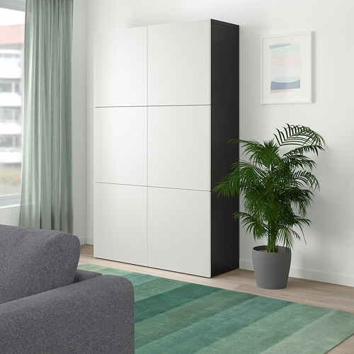 BESTÅ - storage combination with doors, black-brown/Laxviken white | IKEA Taiwan Online - PE746488_S4