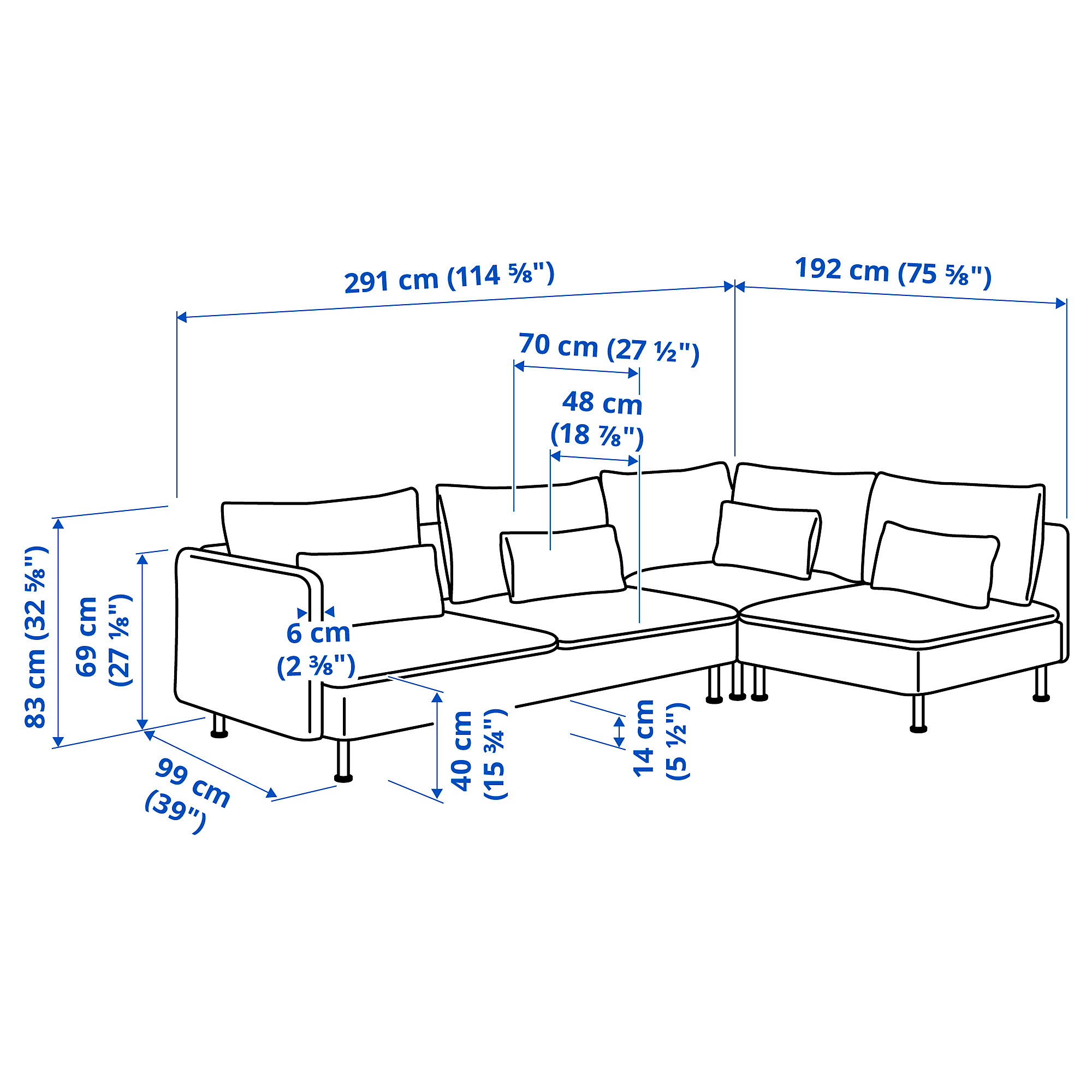 SÖDERHAMN corner sofa, 4-seat