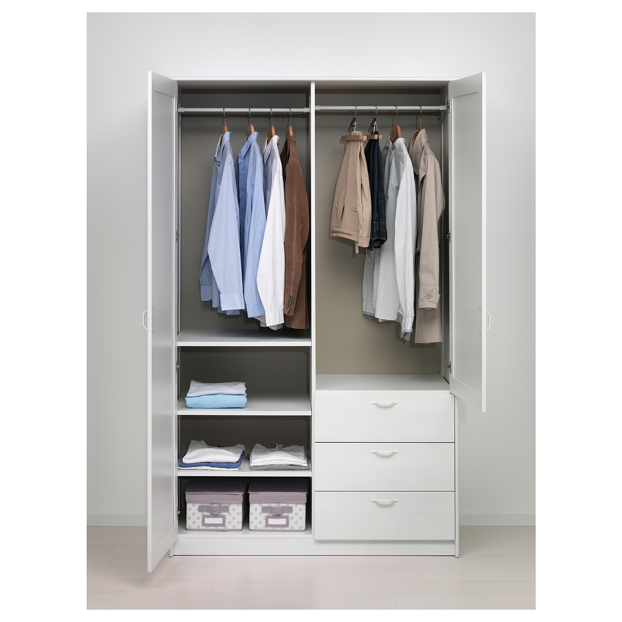 MUSKEN wardrobe with 2 doors+3 drawers