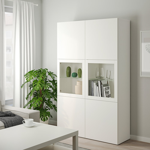 BESTÅ - storage combination w glass doors, Lappviken/Sindvik white clear glass | IKEA Taiwan Online - PE746548_S4