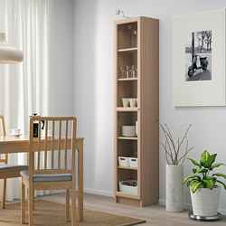 BILLY/OXBERG - bookcase with glass-door, brown ash veneer/glass | IKEA Taiwan Online - PE714192_S3