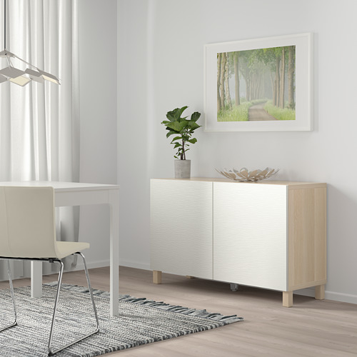 BESTÅ - 附門收納組合, 染白橡木紋/Laxviken 白色 | IKEA 線上購物 - PE746679_S4