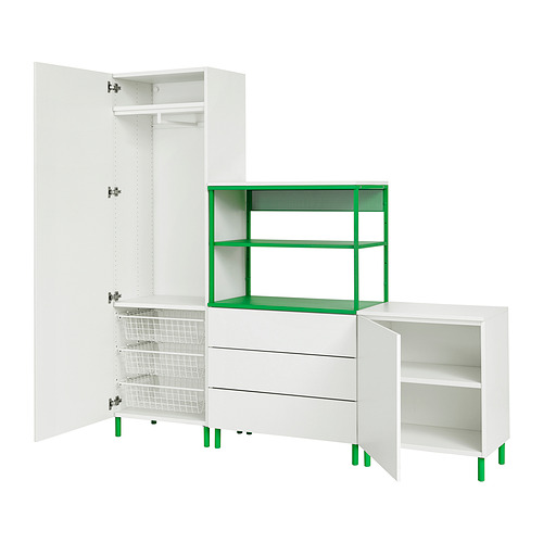 PLATSA wardrobe with 2 doors+3 drawers