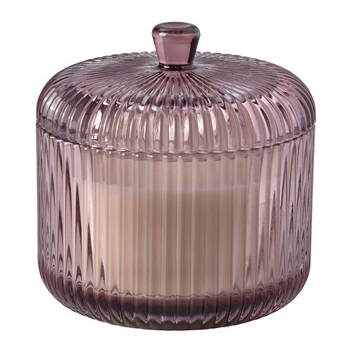 SNÖSISKA scented candle/glass w lid/2 wicks