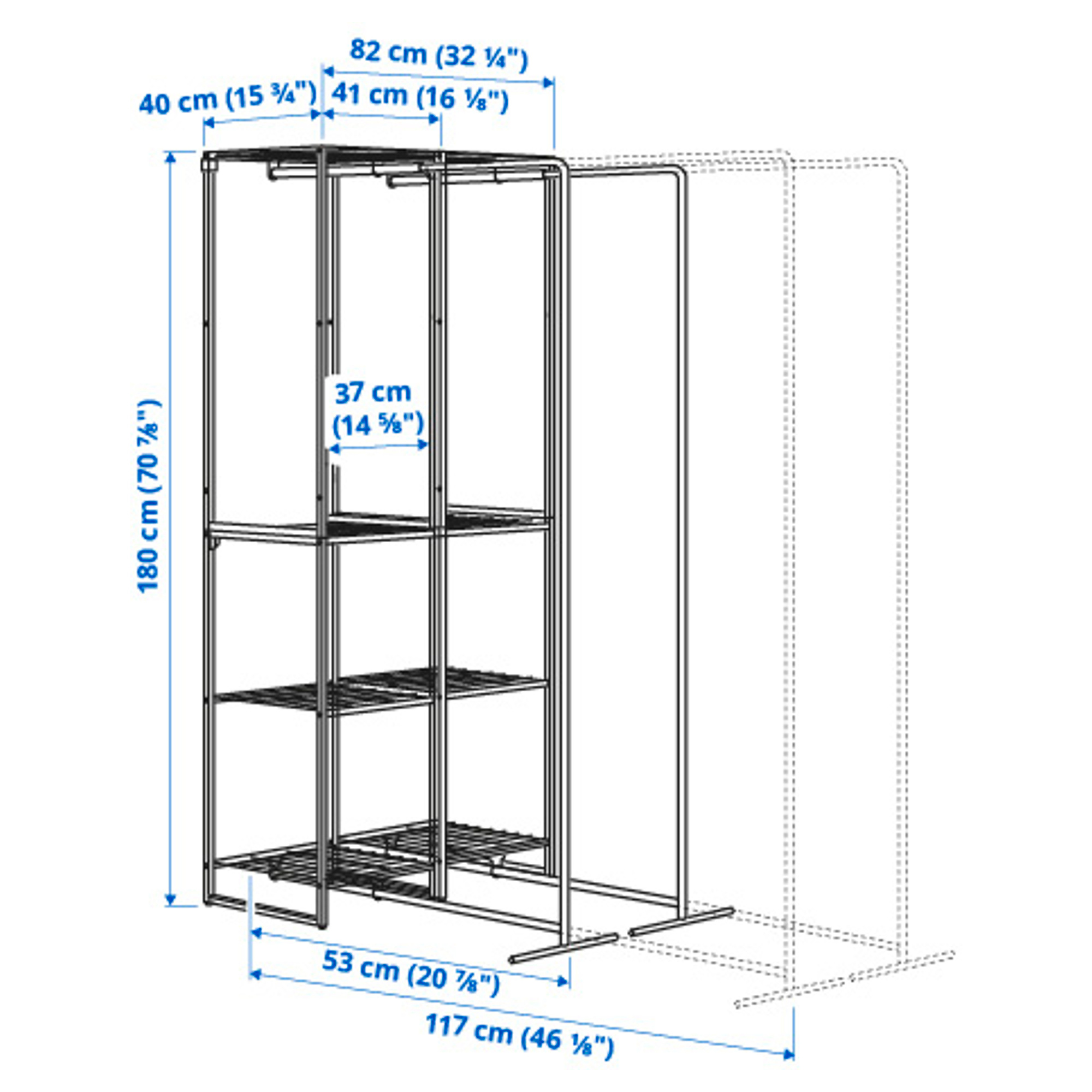 JOSTEIN shelving unit with drying rack