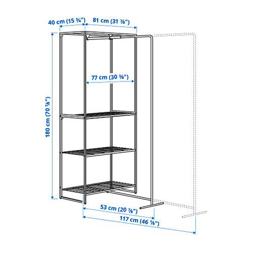 JOSTEIN shelving unit with drying rack