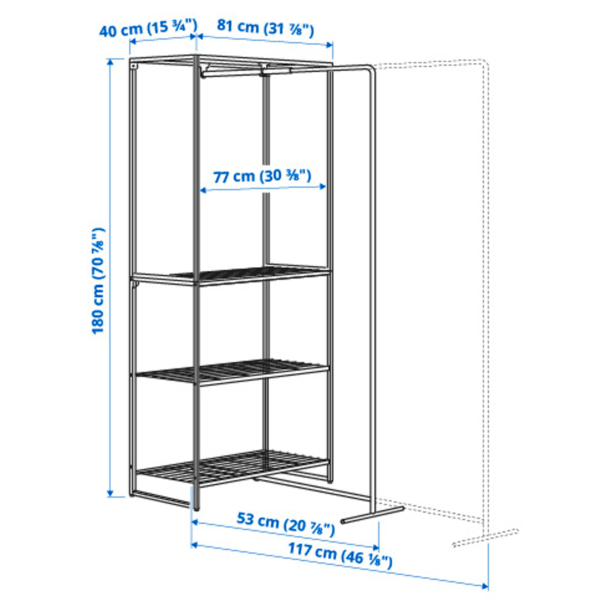 JOSTEIN shelving unit with drying rack