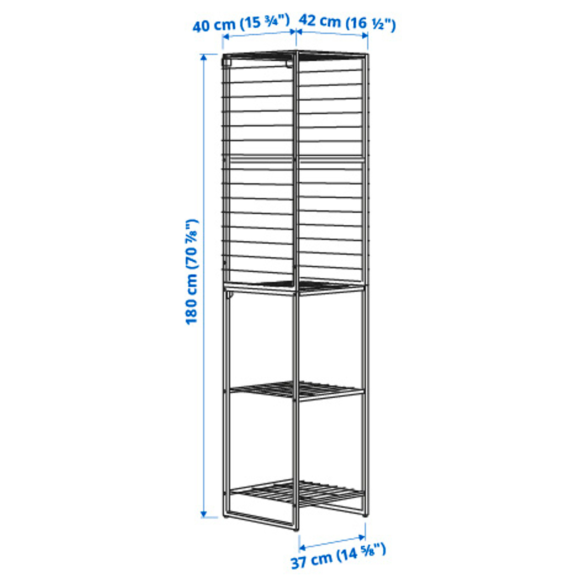 JOSTEIN shelving unit with grid