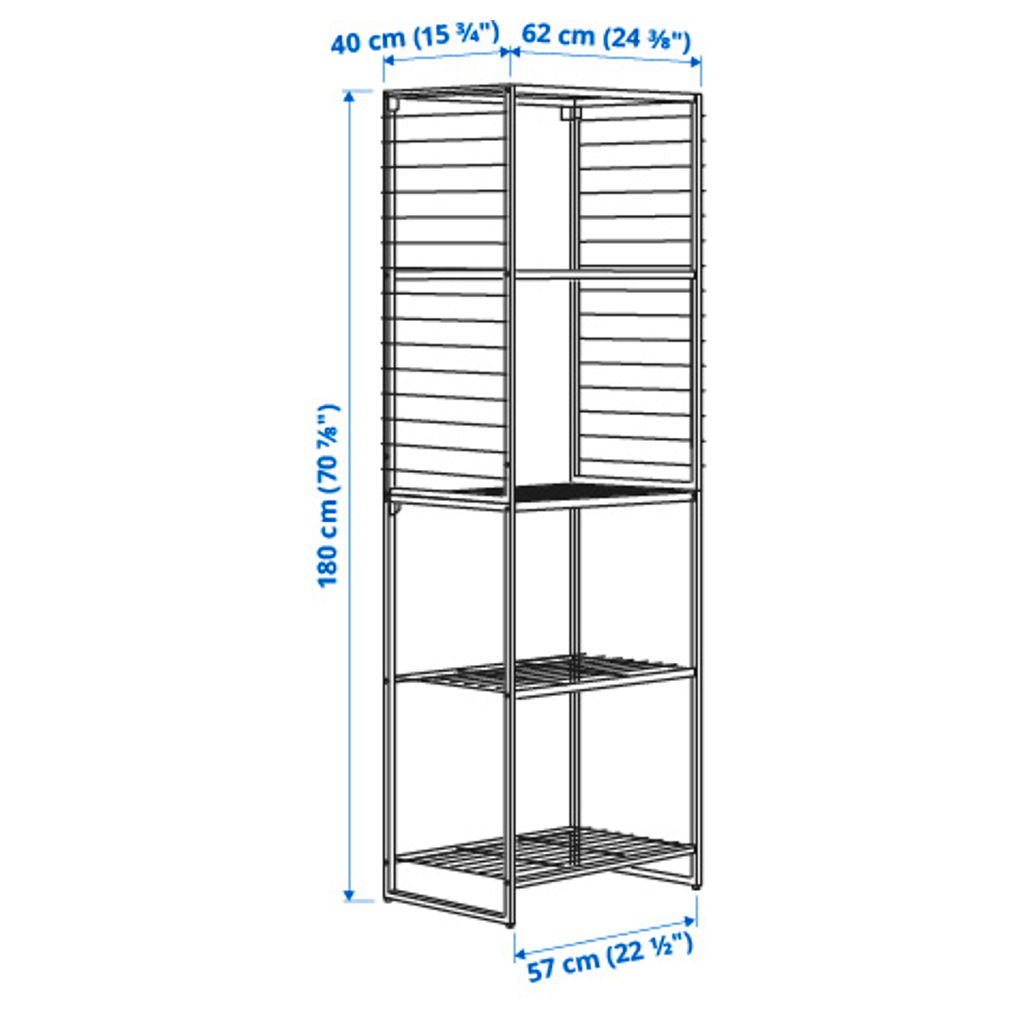 JOSTEIN shelving unit with grid