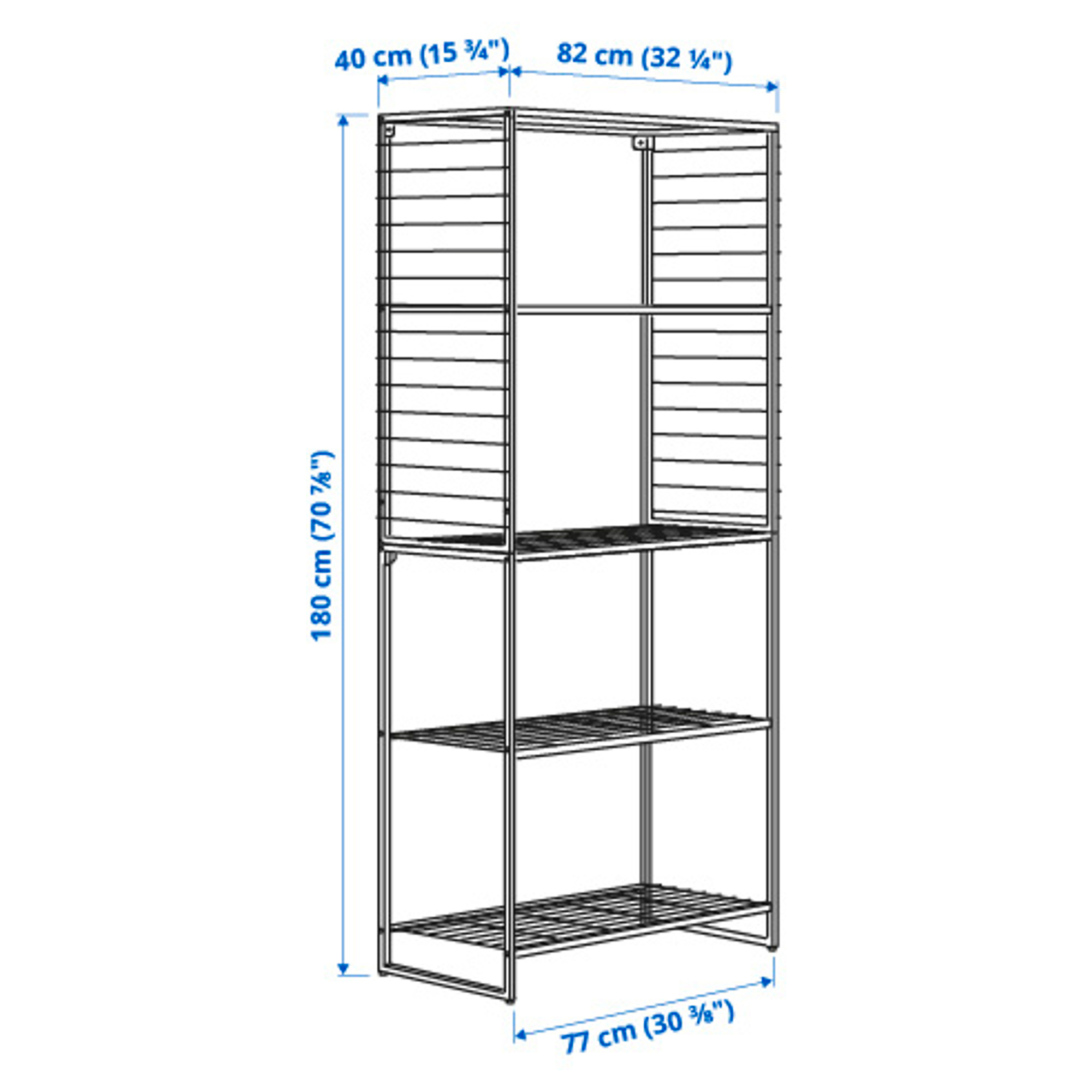 JOSTEIN shelving unit with grid