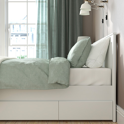 SONGESAND bed frame with 2 storage boxes