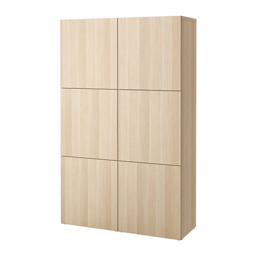 BESTÅ - storage combination with doors, white stained oak effect/Lappviken white stained oak effect, 120x42x193 cm | IKEA Taiwan Online - PE535039_S4