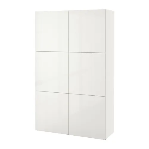 BESTÅ - 附門收納組合, 白色/Selsviken 高亮面 白色, 120x42x193 公分 | IKEA 線上購物 - PE535065_S4