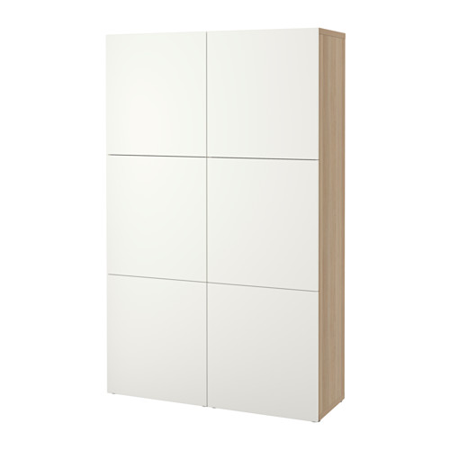 BESTÅ - 附門收納組合, 染白橡木紋/Lappviken 白色, 120x42x193 公分 | IKEA 線上購物 - PE535067_S4