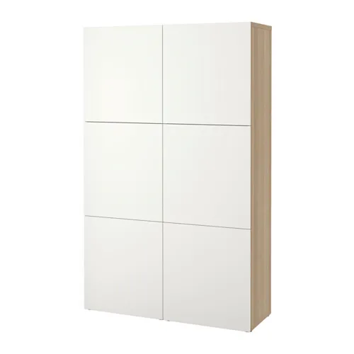 BESTÅ - 附門收納組合, 染白橡木紋/Lappviken 白色, 120x42x193 公分 | IKEA 線上購物 - PE535067_S4