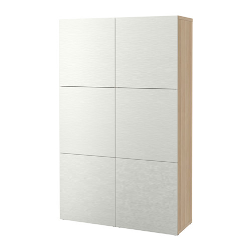BESTÅ - 附門收納組合, 染白橡木紋/Laxviken 白色, 120x42x193 公分 | IKEA 線上購物 - PE535069_S4