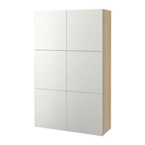 BESTÅ - 附門收納組合, 染白橡木紋/Laxviken 白色, 120x42x193 公分 | IKEA 線上購物 - PE535069_S4