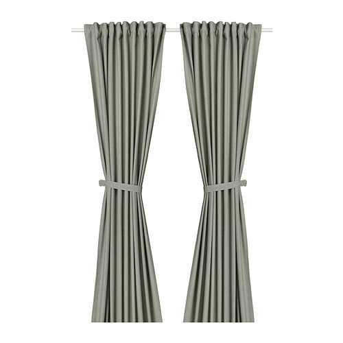 LENDA curtains with tie-backs, 1 pair