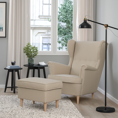 STRANDMON armchair and footstool