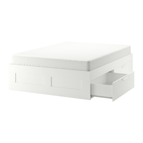 BRIMNES - 床框附床底收納盒, 白色/Luröy, 150x200 公分 | IKEA 線上購物 - PE884762_S4