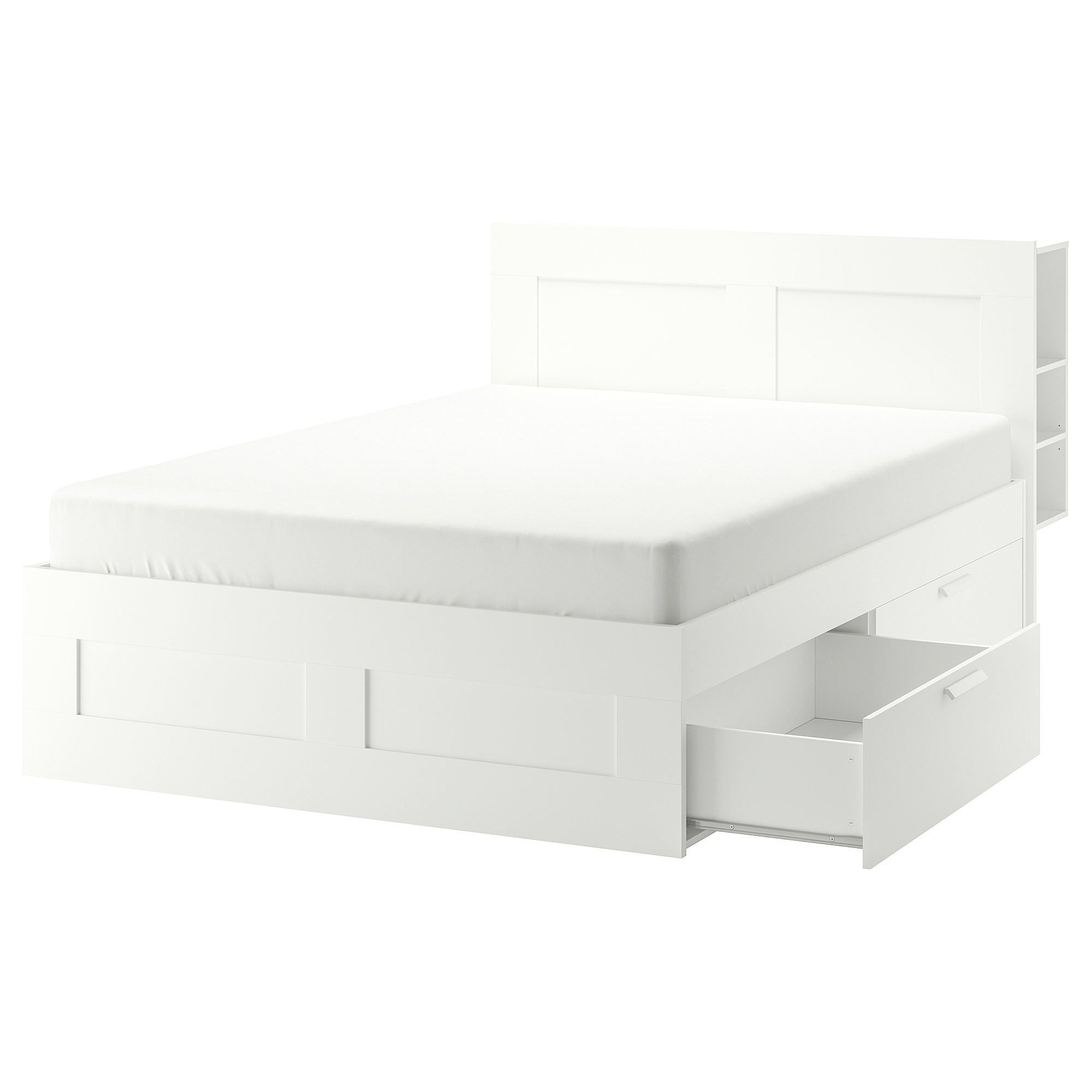 BRIMNES bed frame w storage and headboard