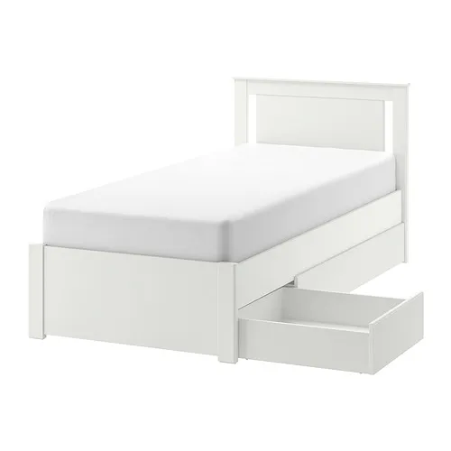 SONGESAND - bed frame with 2 storage boxes, white/Luröy, 90x200 cm | IKEA Taiwan Online - PE884750_S4