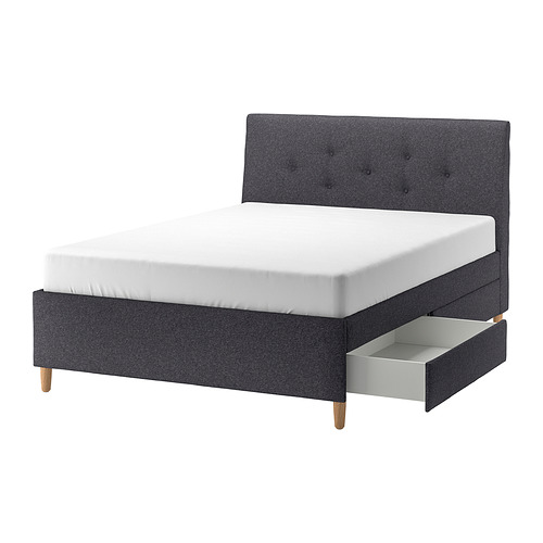 IDANÄS - upholstered storage bed, Gunnared dark grey, 150x200 cm | IKEA Taiwan Online - PE884753_S4