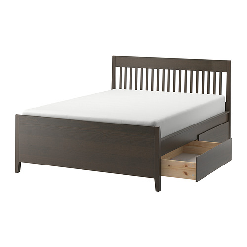 IDANÄS bed frame with storage