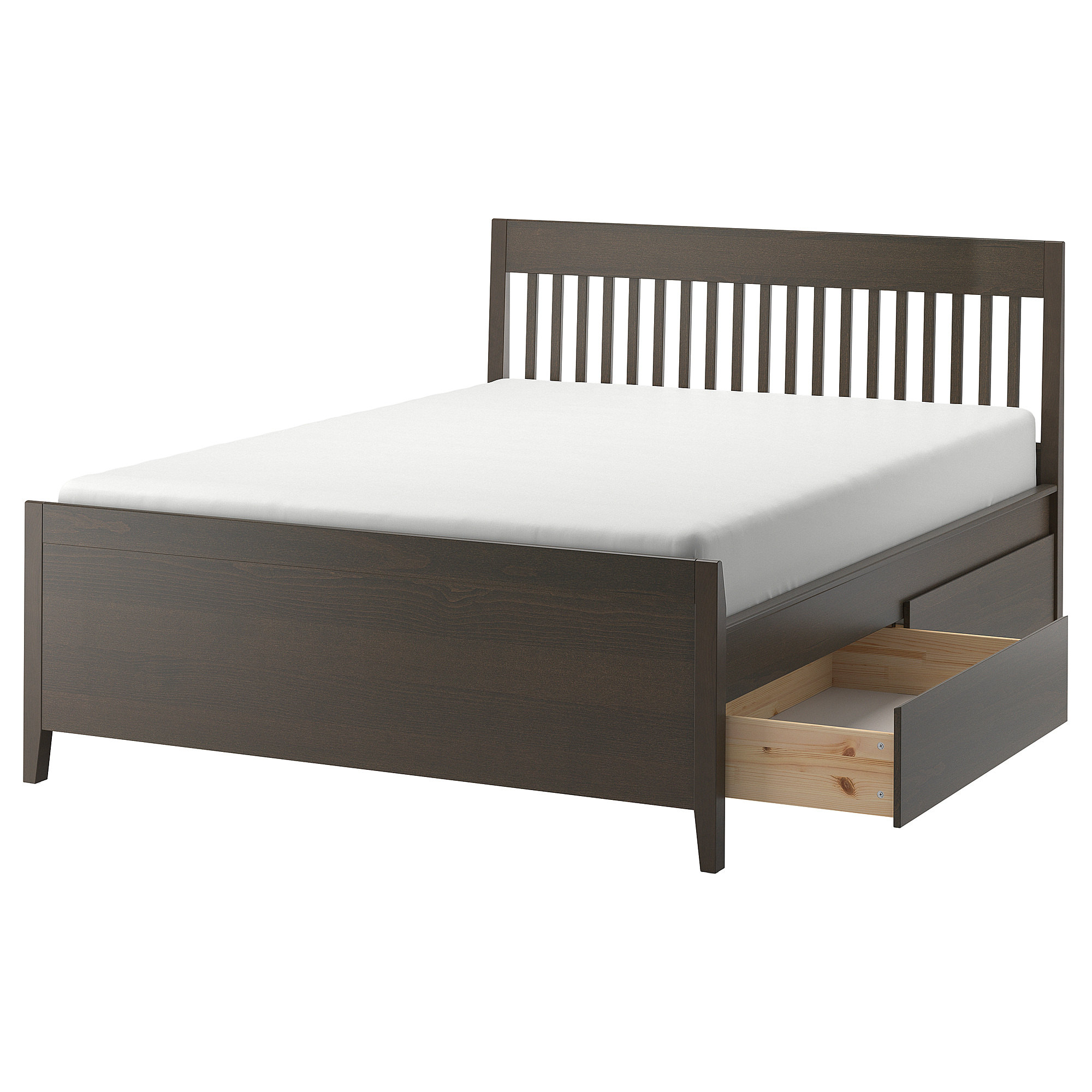 IDANÄS bed frame with storage