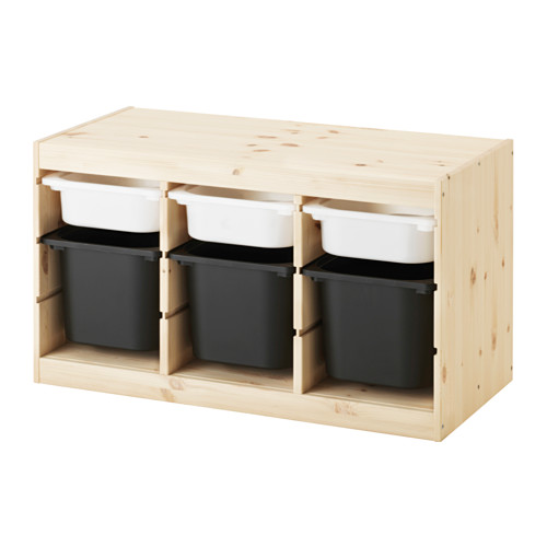 TROFAST - 收納組合附收納盒, 染白松木 白色/黑色 | IKEA 線上購物 - PE547508_S4