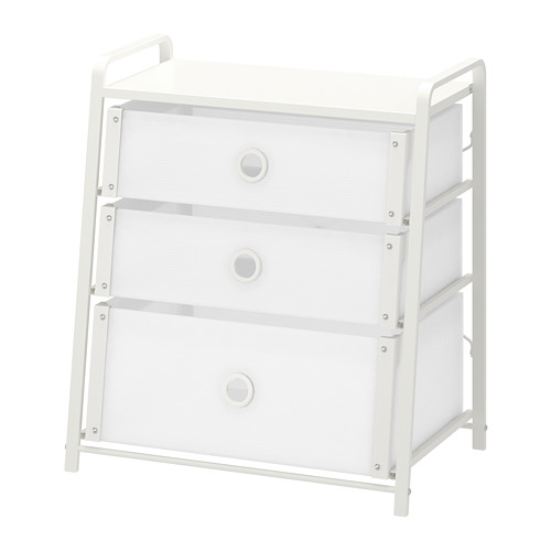 LOTE - 抽屜櫃/3抽, 白色, 55x62 公分 | IKEA 線上購物 - PE706785_S4