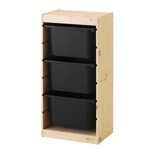 TROFAST - 收納組合附收納盒, 染白松木/黑色 | IKEA 線上購物 - PE547492_S4